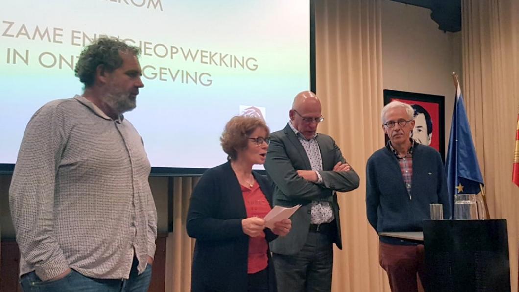 De sprekers op de thema-avond, Pim de Ridder, Frans Bruning en Jaap Schoenmaker.