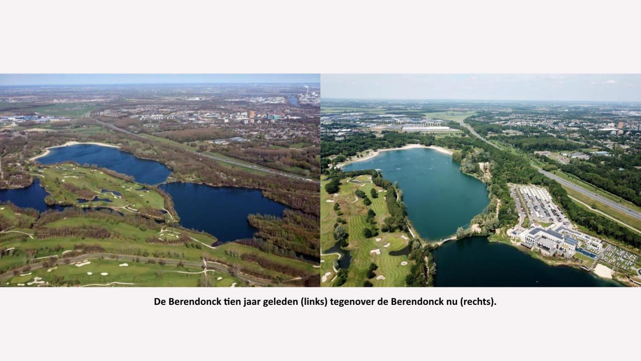 De Berendonck tien jaar geleden (links), tegenover de Berendonck nu (rechts). In de foto van nu staat duidelijk de nieuwe sauna.